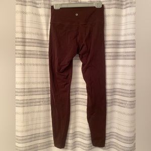 lululemon brown high-rise legging, size 10